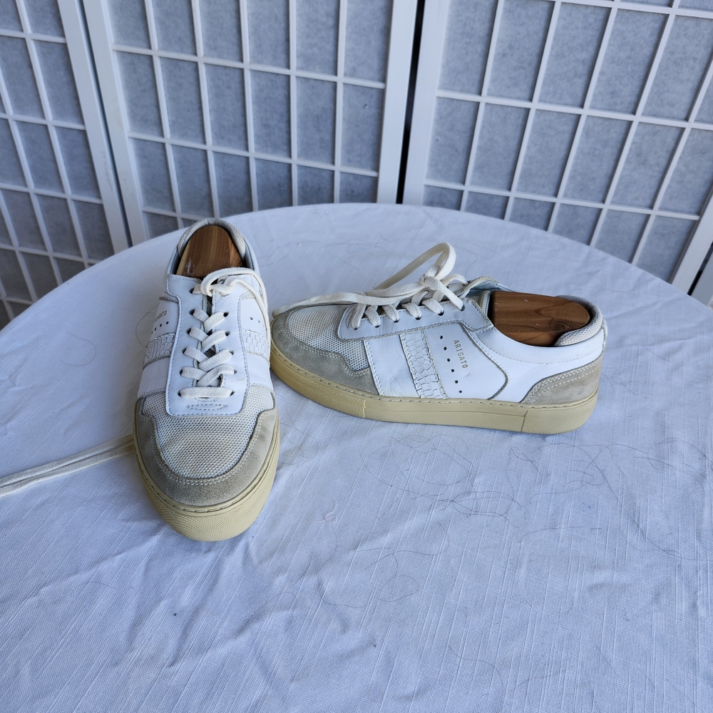 Axel Arigato White and Beige Low-Top Sneakers